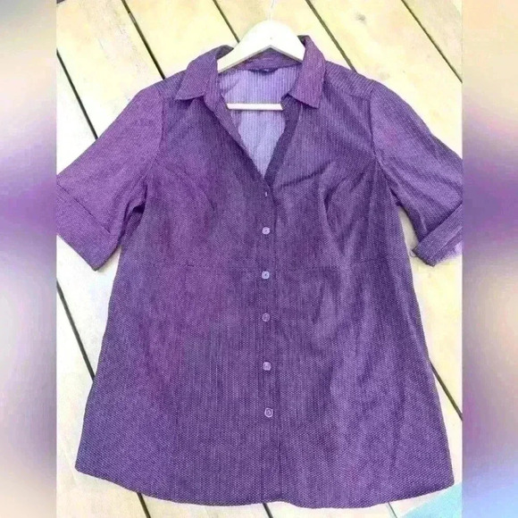 Reitmans  Plum Button Down Shirt - size 15 (large) bnwot - Picture 1 of 5
